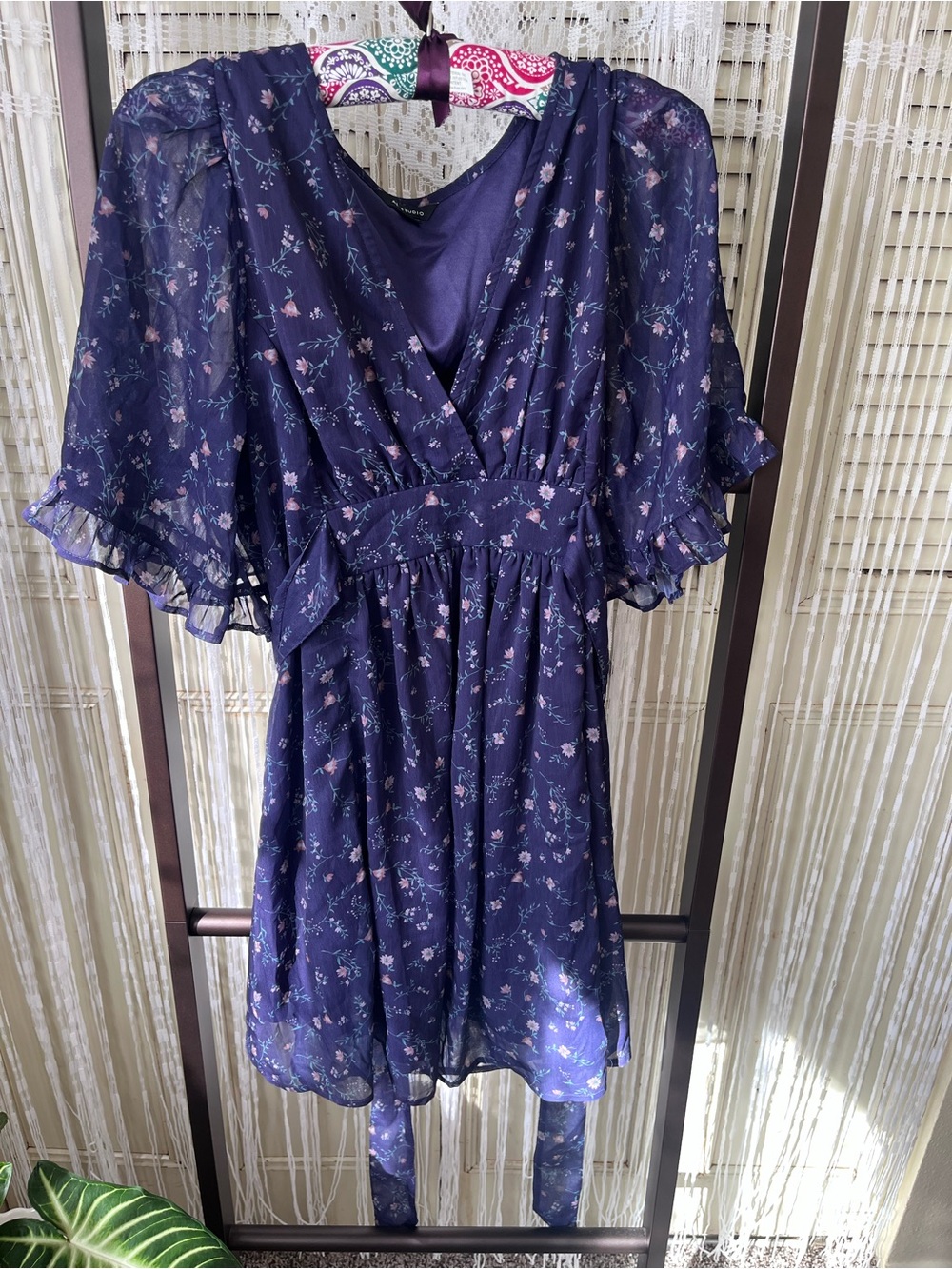 American Eagle Outfitters Navy Floral Wrap Dress